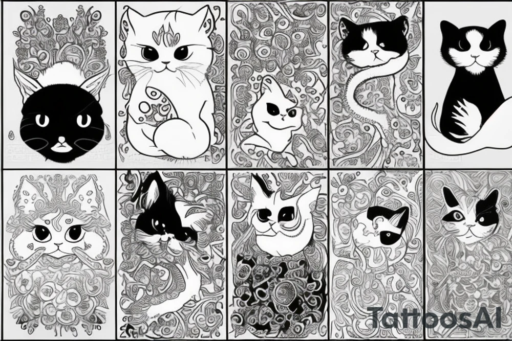 white persian cat tattoo idea