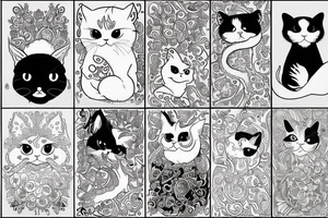 white persian cat tattoo idea