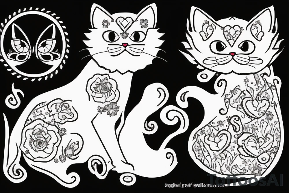 white persian cat tattoo idea
