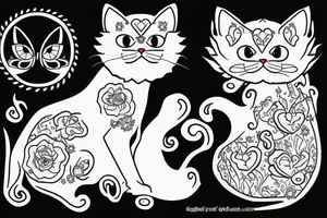 white persian cat tattoo idea