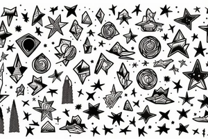 Mountains with stars tattoo idea