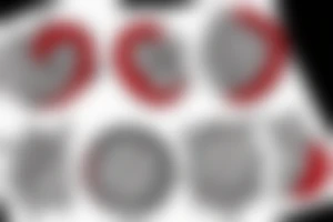 Mountains with red circle tattoo idea