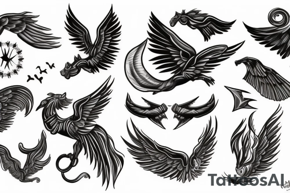 Horse with wings tattoo idea