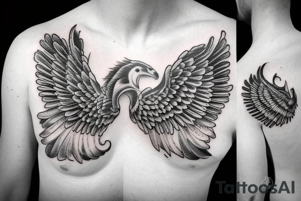 Horse with wings tattoo idea