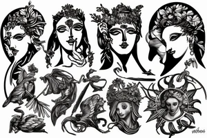 Greece sculptures and mythology tattoo idea