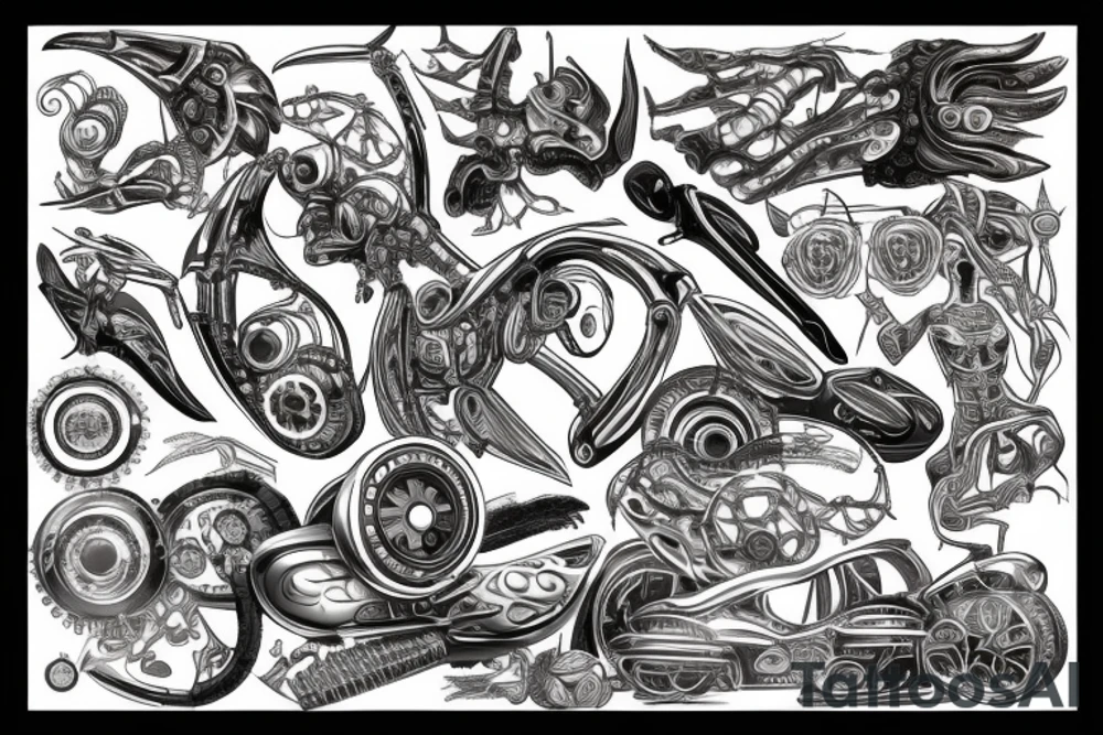 Russian tuned car tattoo idea