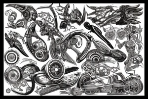 Russian tuned car tattoo idea