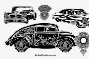 Russian tuned car tattoo idea