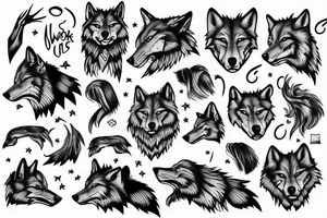 Wolf with 2 sickles tattoo idea