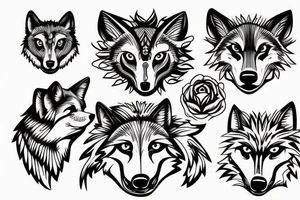 Wolf with 2 sickles tattoo idea