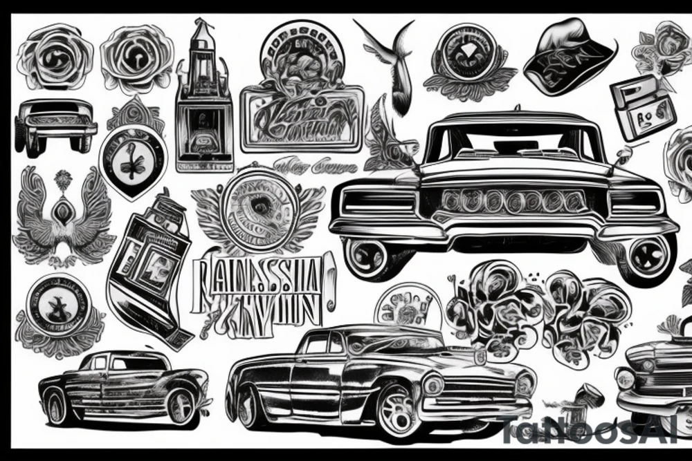 Russian tuned car tattoo idea