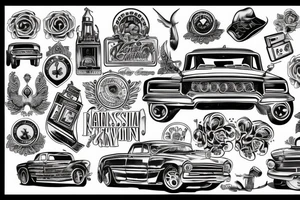 Russian tuned car tattoo idea