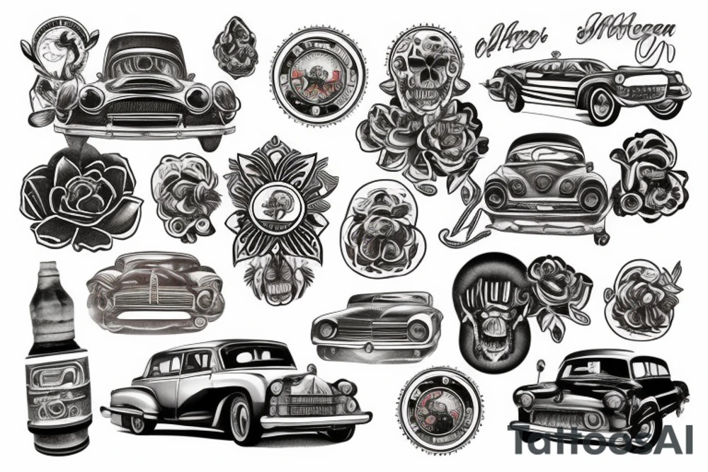 Russian tuned car tattoo idea
