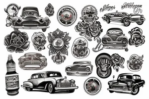 Russian tuned car tattoo idea