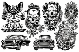 Russian tuned car tattoo idea