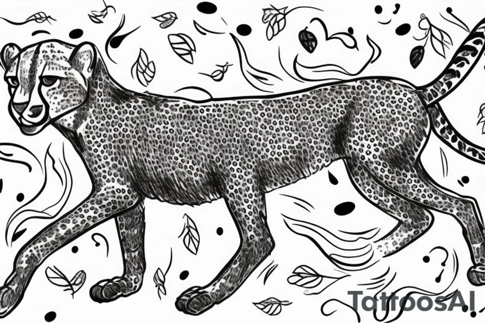 cheetah running tattoo idea