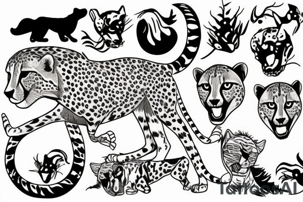 cheetah running tattoo idea