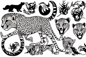 cheetah running tattoo idea