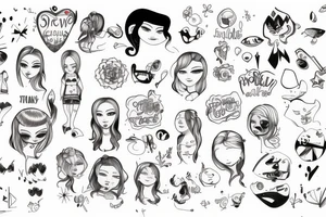 Girl sketch funny tattoo idea