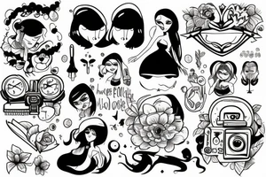 Girl sketch funny tattoo idea