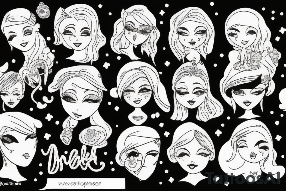 Girl sketch tattoo idea