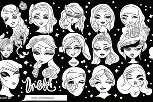 Girl sketch tattoo idea