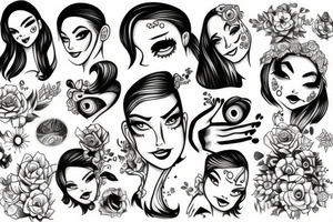 Girl sketch tattoo idea