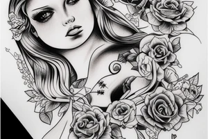 Girl sketch tattoo idea