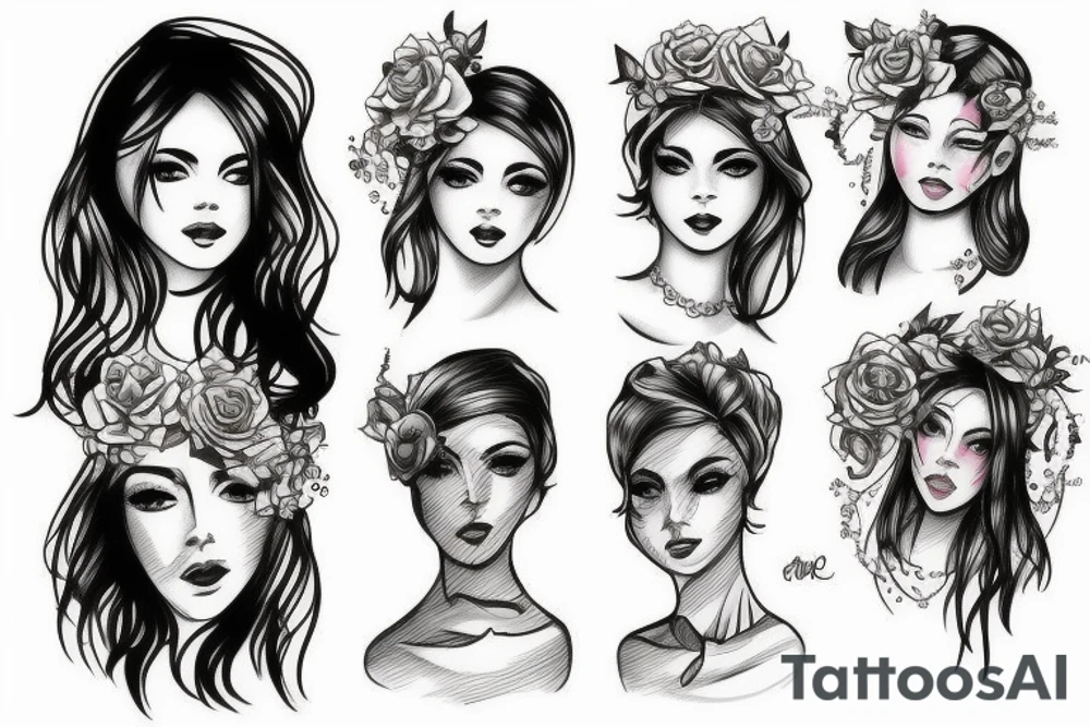 Girl sketch tattoo idea
