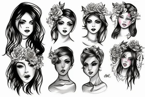 Girl sketch tattoo idea