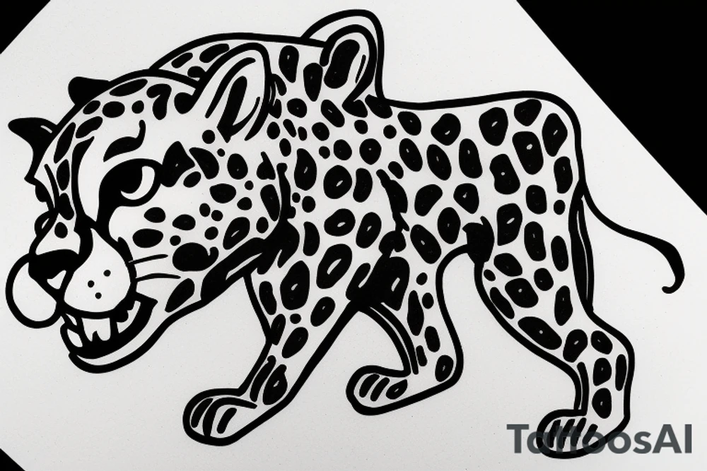 cheetah running tattoo idea