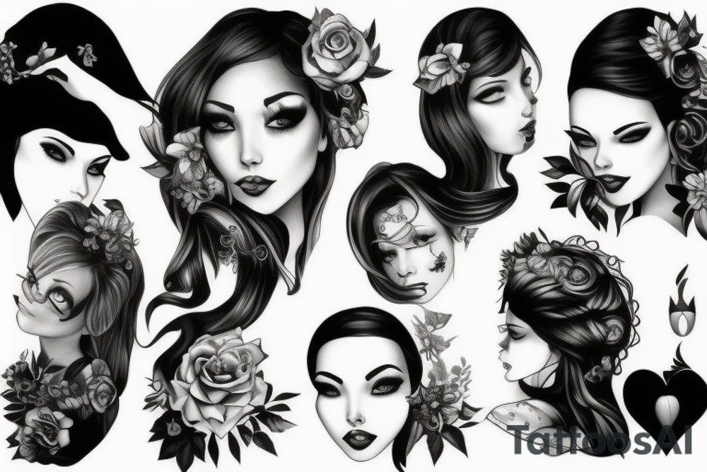 Dark female tattoo idea