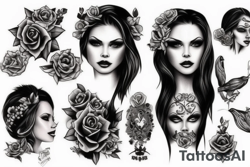 Dark female tattoo idea