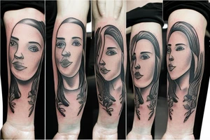 Two brothers and a sister walking down a path in the country side tattoo idea