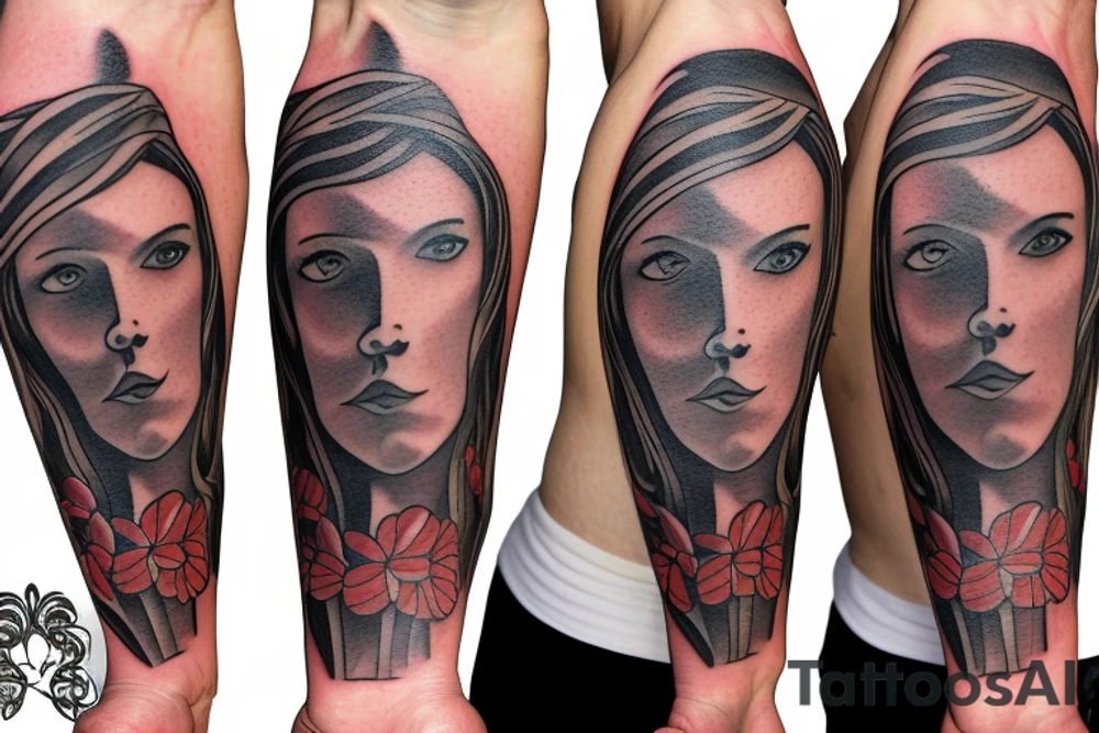 Two brothers and a sister walking down a path in the country side tattoo idea