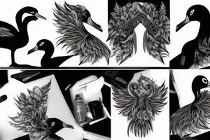 the realistic black swan tattoo idea