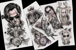 White rabbit and matrix movie theme tattoo idea