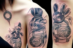 White rabbit and matrix movie theme tattoo idea
