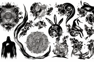 White rabbit and matrix movie theme tattoo idea