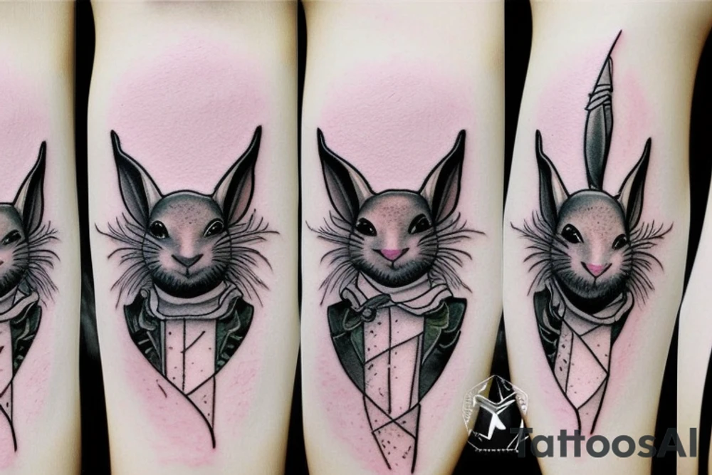 White rabbit and matrix movie theme tattoo idea