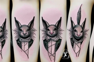 White rabbit and matrix movie theme tattoo idea