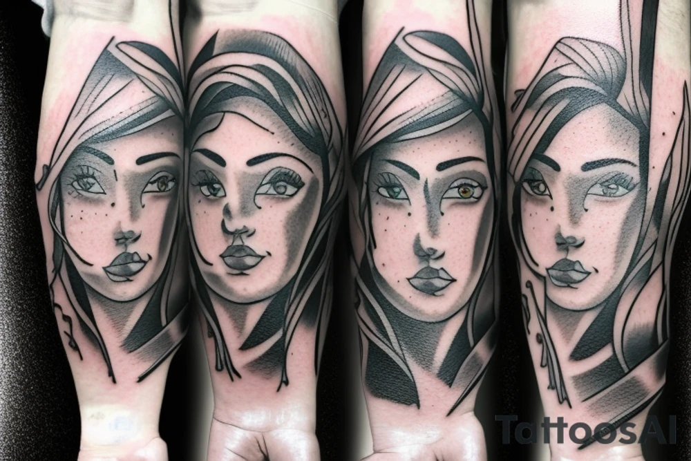Two brothers and a sister walking down a path in the country side tattoo idea