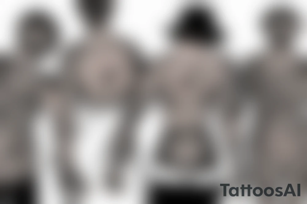 Two brothers and a sister walking down a path in the country side tattoo idea