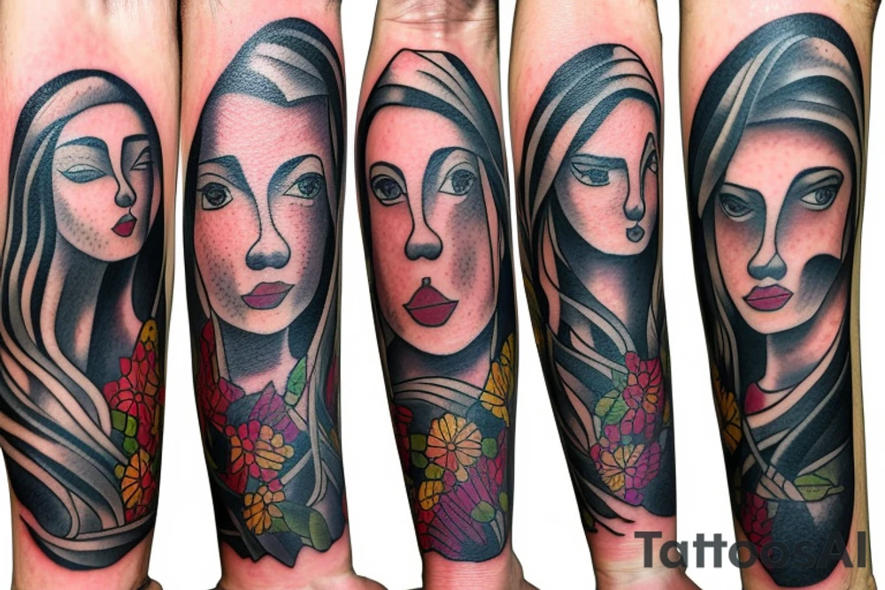 Two brothers and a sister walking down a path in the country side tattoo idea