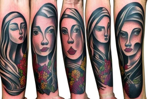 Two brothers and a sister walking down a path in the country side tattoo idea
