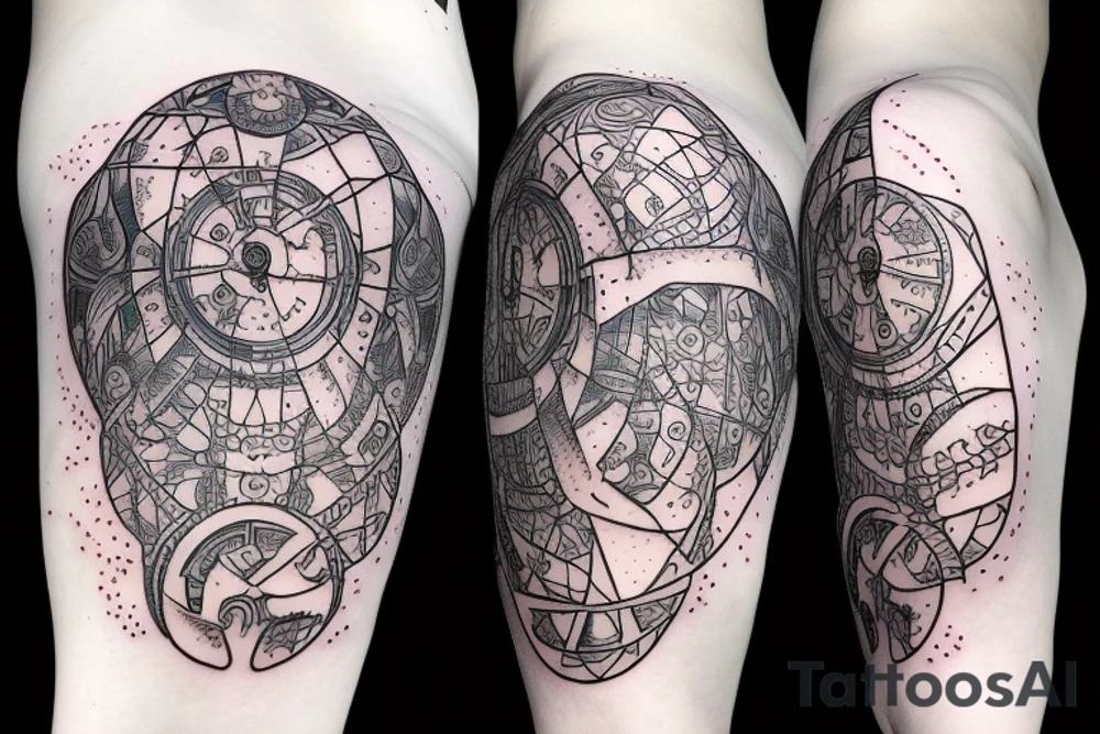 White rabbit and matrix screensaver cypher-code hole tattoo idea