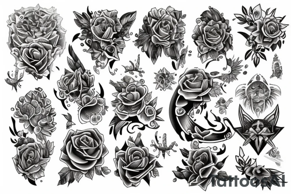 fill spaces between different tattoos tattoo idea