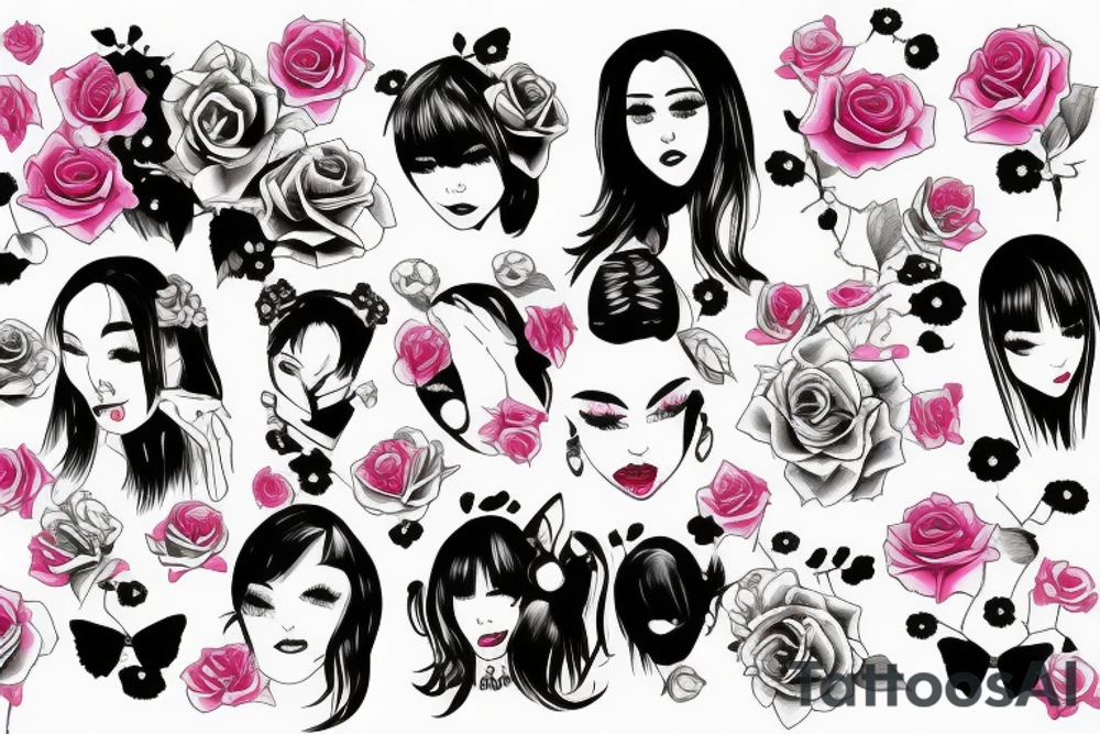 15x10 centimeter, rose, chikano, bad girl tattoo idea