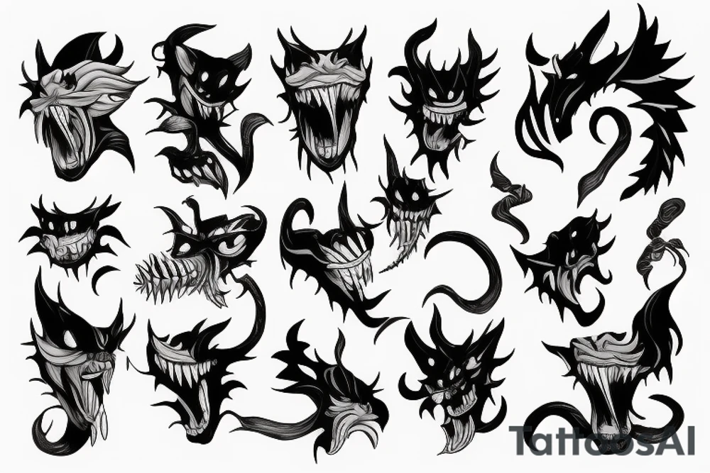 Kurama teeth claws shoulder tattoo idea
