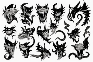 Kurama teeth claws shoulder tattoo idea